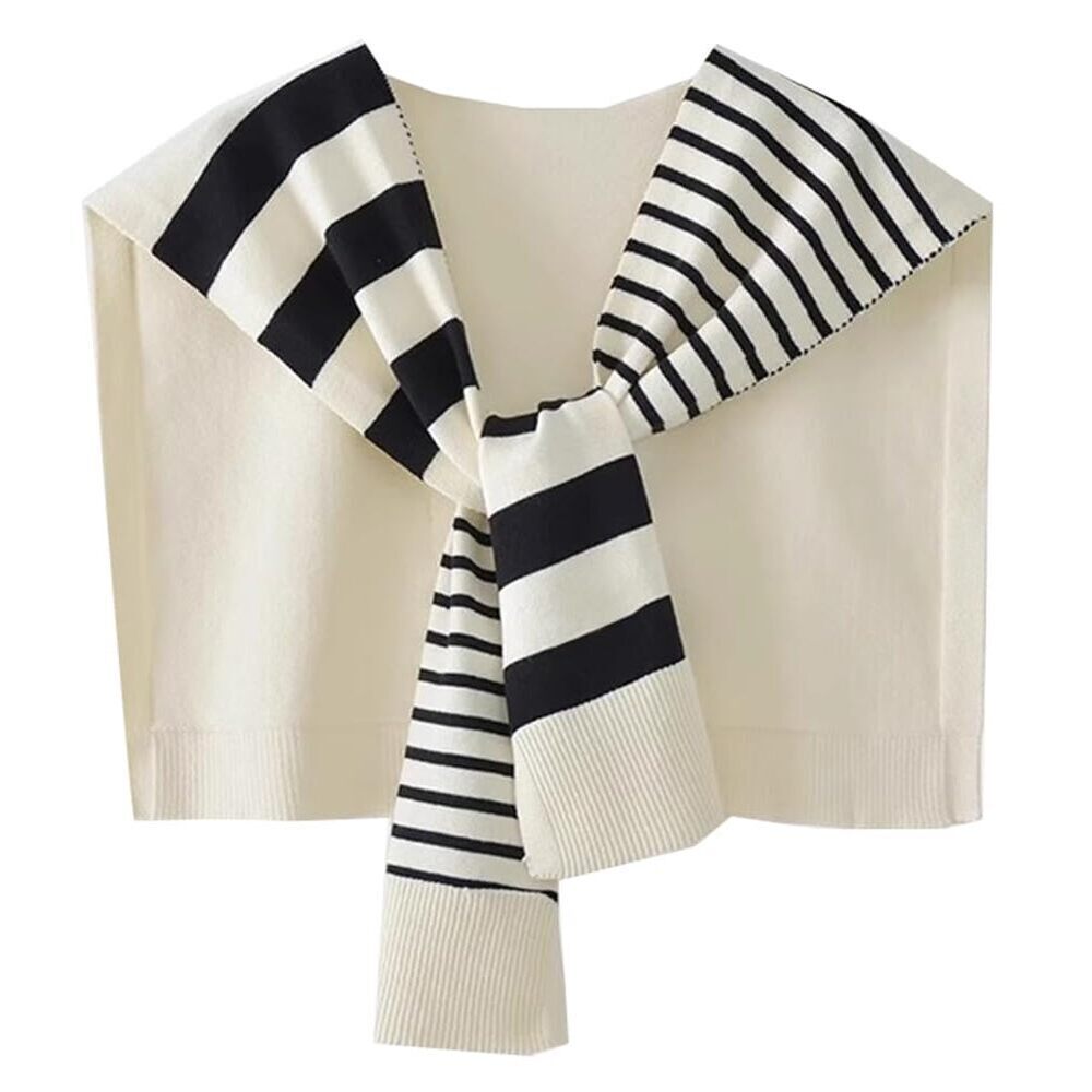 2681 Knitted Stripe Shawl Wraps For Women Designer Cardigan Vintage Scarf